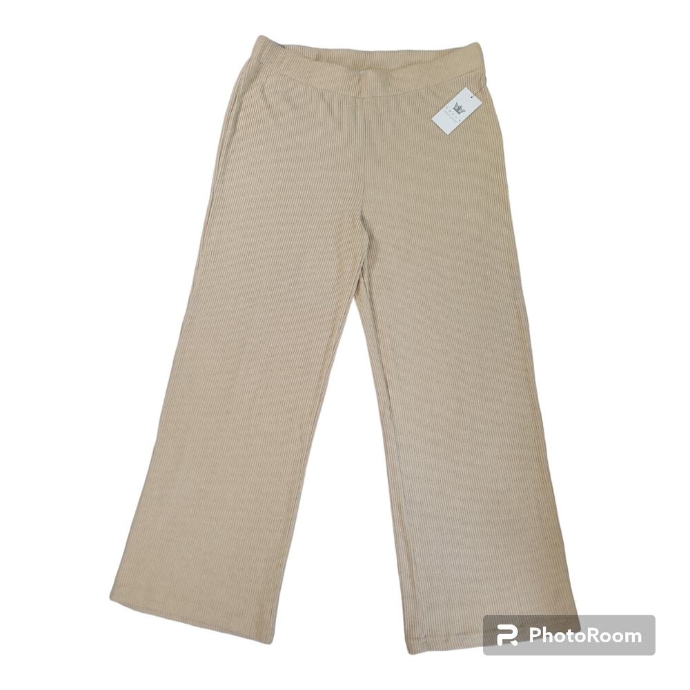 Chaus New York LG Pants NWT Wildwood Sunset Ribbed Elastic Luxe Cozy Loungewear
